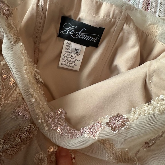 La Femme 30841SC Mother of the Bride Dress Champagne size 10 - Picture 12 of 14